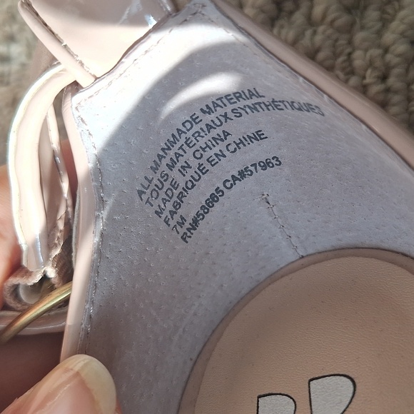 BP Ankle Strap Open Toe Nude Heels  7 - Picture 5 of 7